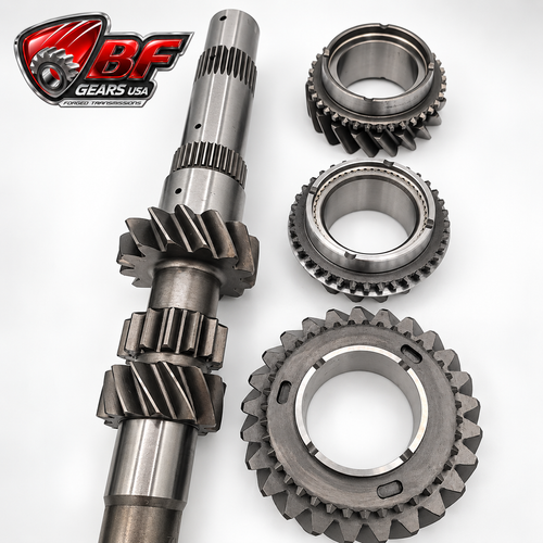 Honda B Series AWD helical 1-4 synchro gearset – shaft and gears detail – BF Gears USA
