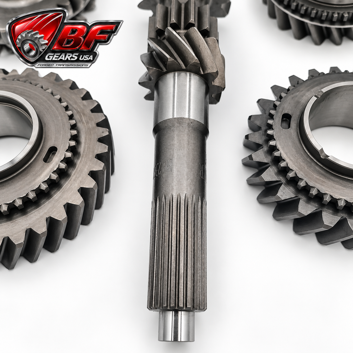 Honda B Series AWD helical 1-4 synchro gearset – input shaft close-up – BF Gears USA