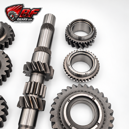 Honda B Series FWD helical 1-4 synchro gearset – shaft and gears detail – BF Gears USA
