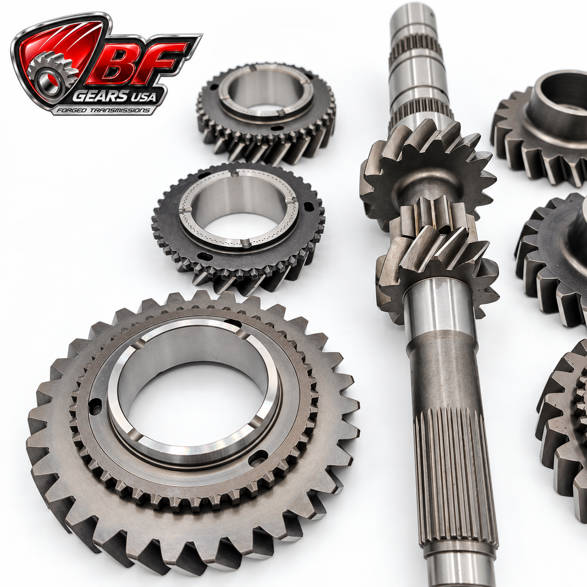 Honda K Series helical synchro 1–4 gearset close-up